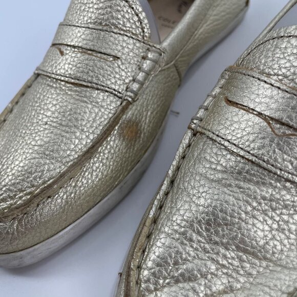 Cole Haan Grand OS Gold Metallic Leather Slip On Loafers Womens Size 9.5B - Picture 4 of 8